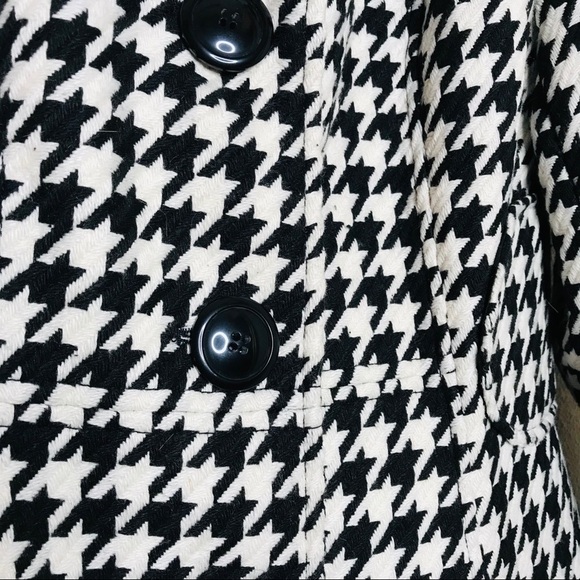 TULLE Houndstooth Black and Ivory Peacoat Jacket - Picture 4 of 13